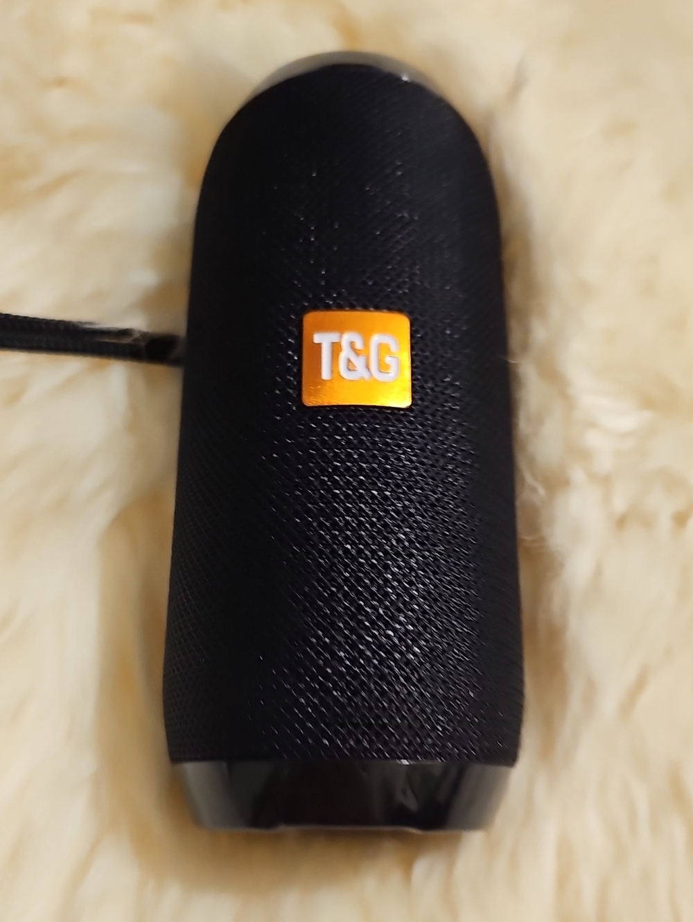 T&G Black Portable Bluetooth Speaker with Orange Logo